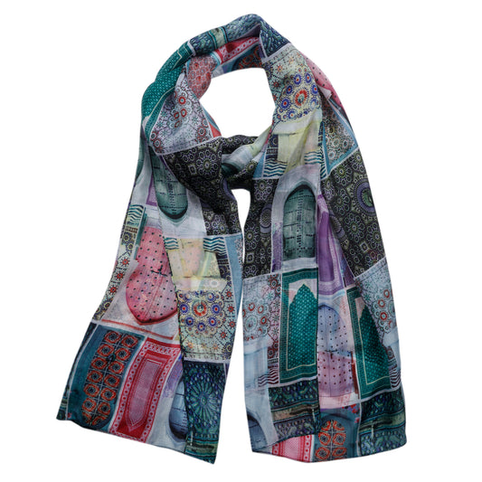 Architectural Pure Silk Designer Scarf