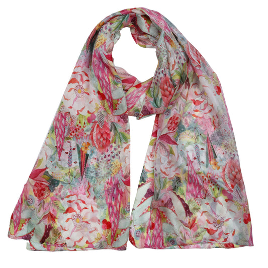 Floral Pure Silk Designer Scarf