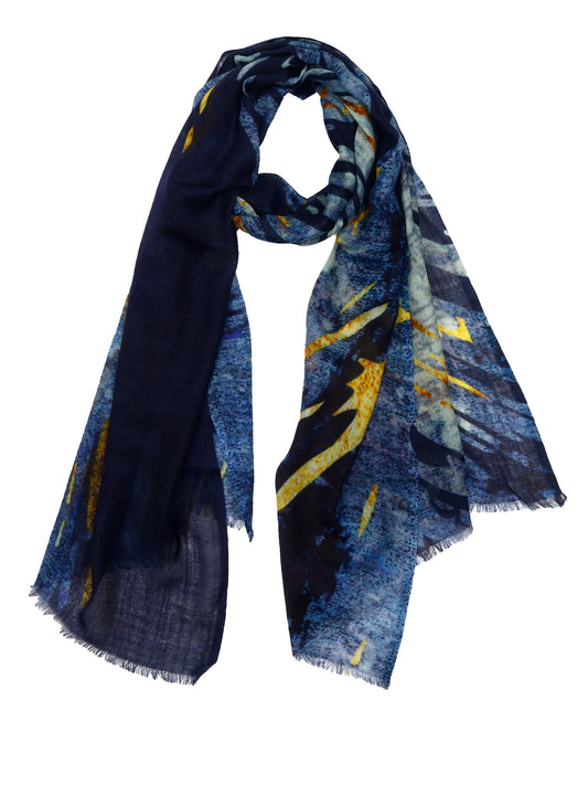 Abstract Merino Wool Silk Designer Scarf