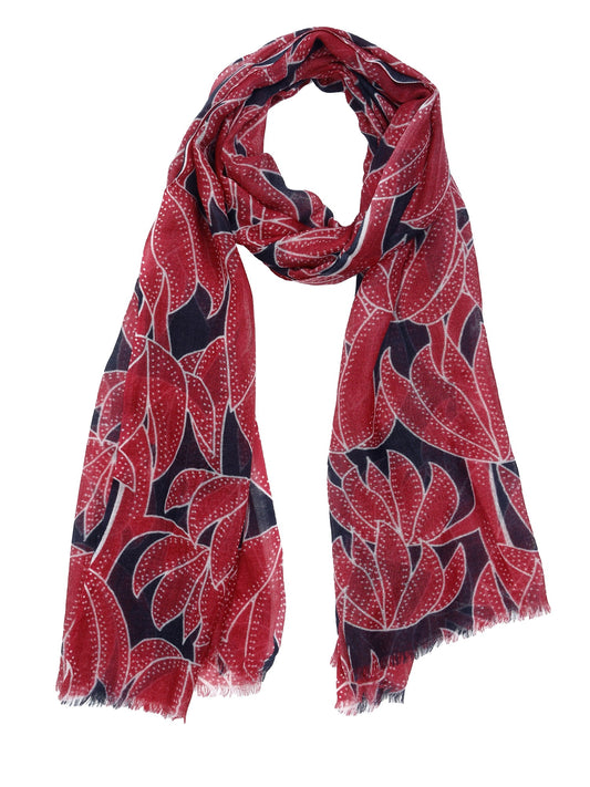 Floral Merino Silk Designer Scarf