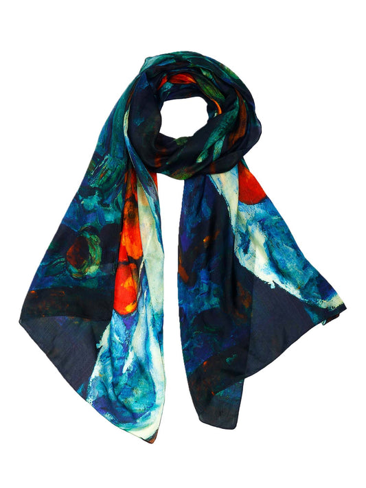 Foulard en soie pure avec peintures de maîtres anciens