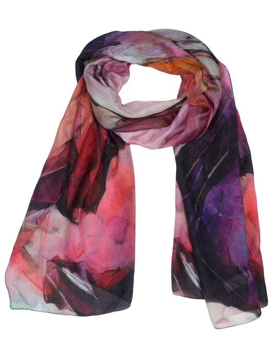 Abstract Print Pure Silk Designer Scarf