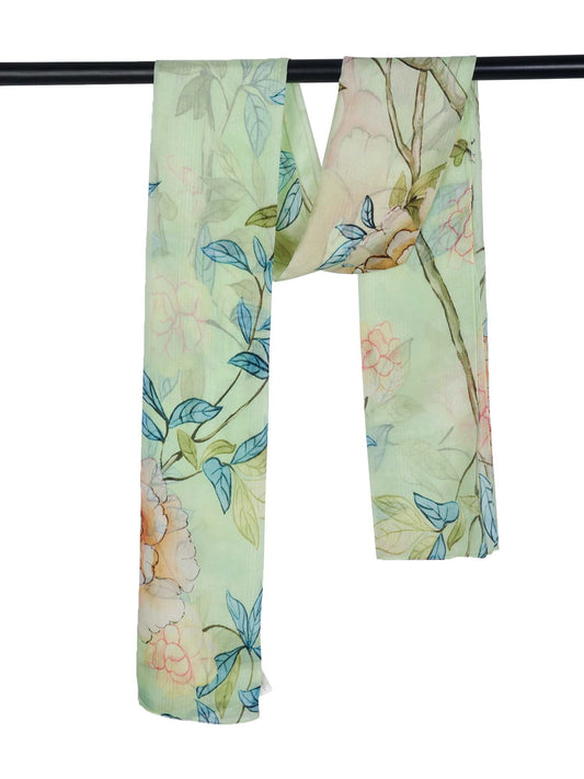 Floral Pure Silk Designer Scarf