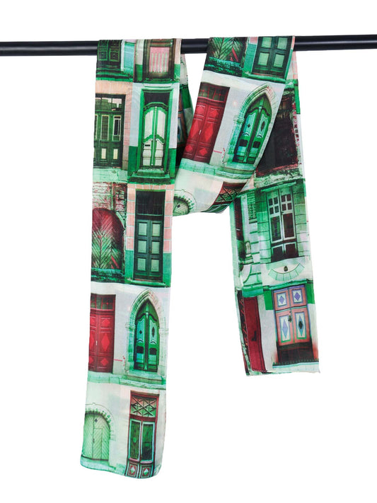 Architectural Pure Silk Designer Scarf
