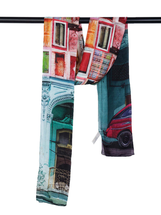 Architectural Pure Silk Designer Scarf