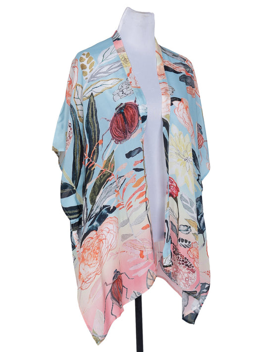Floral Garden Viscose Crepe Kaftan Cape