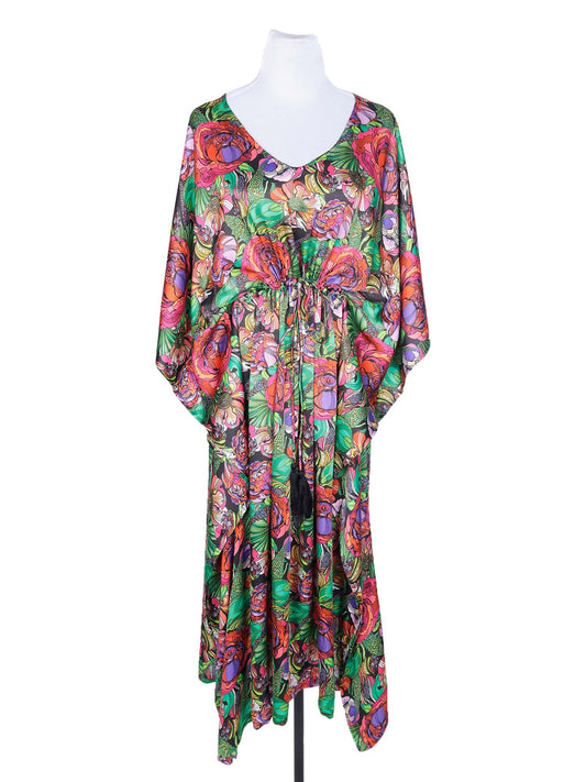 Floral Modal Satin Kaftan