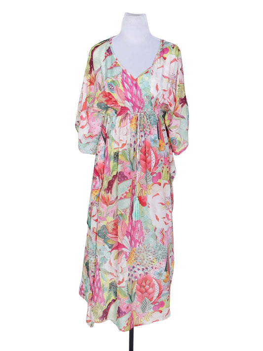 Caftan en satin modal fleuri