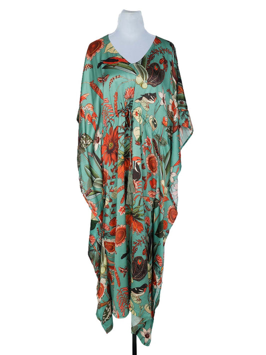 Caftan en satin modal fleuri