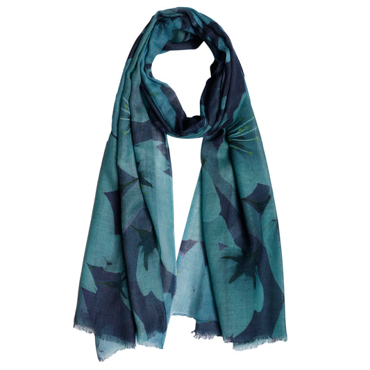 Floral Merino Silk Designer Scarf