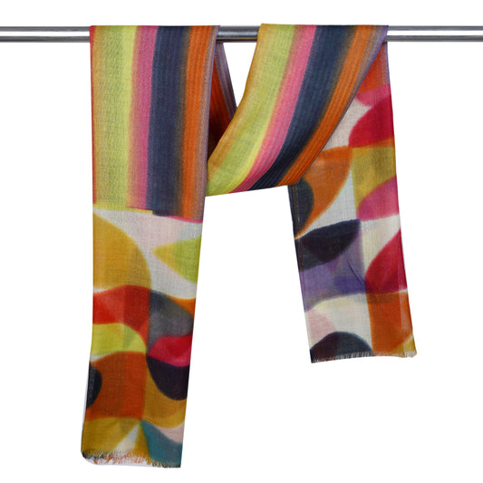 Geometrical Merino Silk Designer Scarf