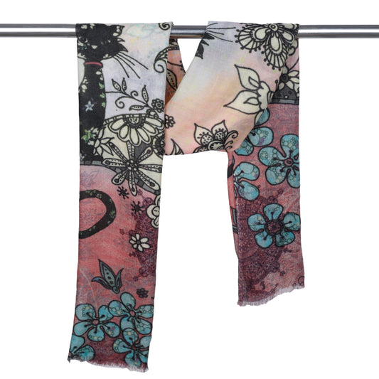 Animal Fine Merino Silk Designer Scarf