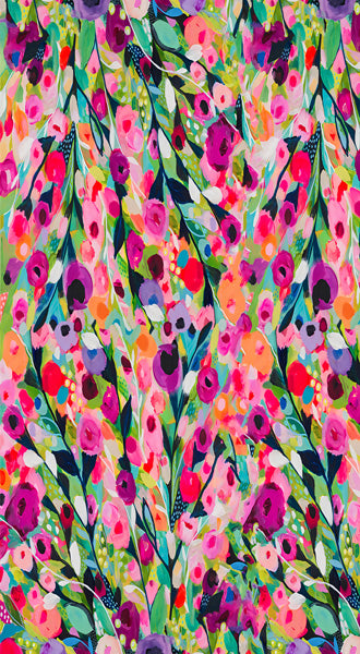 Merino Wool Vibrant Garden Floral Print Cape – Multicolor Artistic Travel Cape