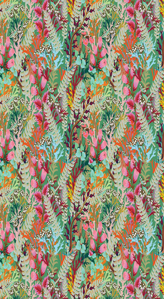 Botanical Garden Merino Wool Travel Cape – Artistic Floral Designer Cape