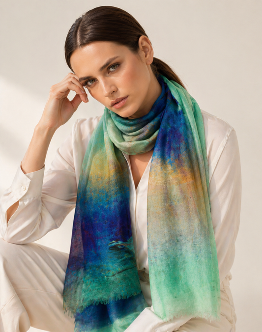 Australian Coastal Modal Silk Designer Scarf