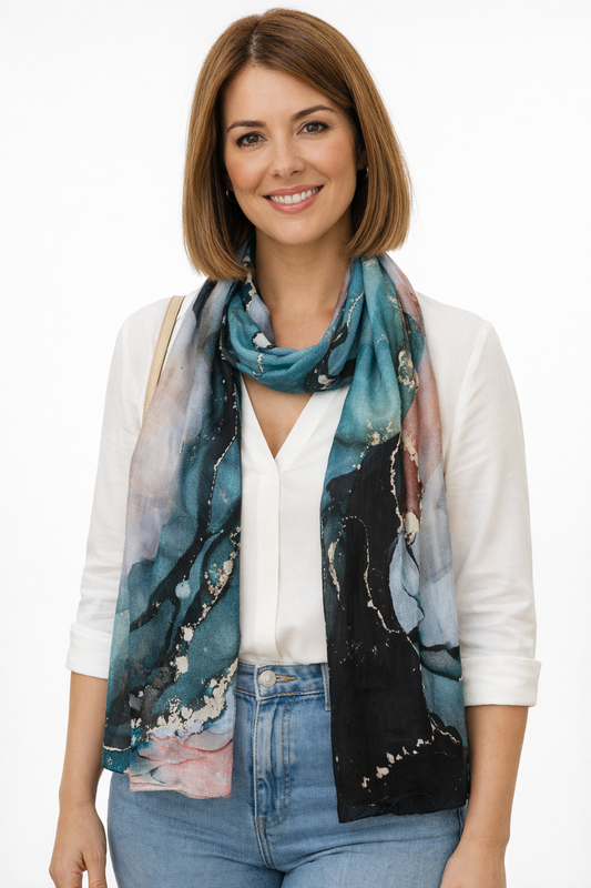 Opaline Luxe Flow – Pure Silk Summer Scarf