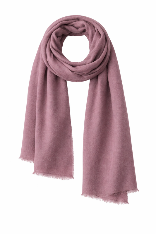 Solid Colour Merino Wool Silk Scarf - Peach