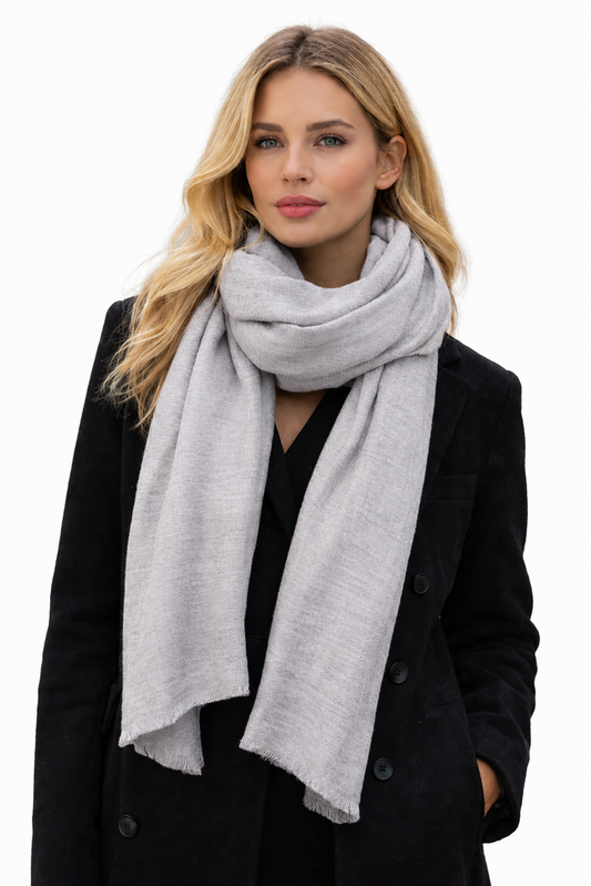 Unisex Silver Melange Scarf