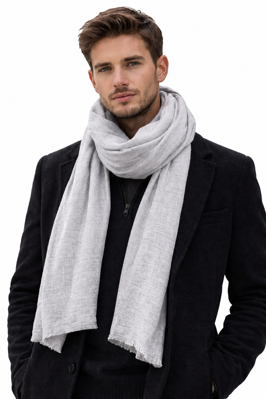 Unisex Silver Melange Scarf