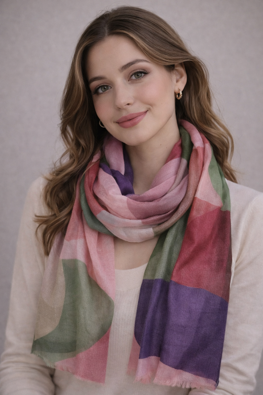 Pastel Orbit – Merino Wool Scarf