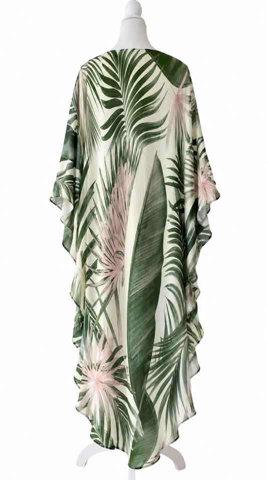 Kimono tropical de abertura larga