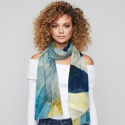 Foulard en pure soie abstrait de créateur