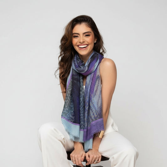 Écharpe réversible abstraite