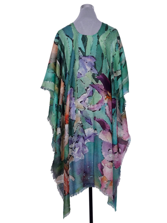 Wild Woods Floral Merino Wool Travel Cape