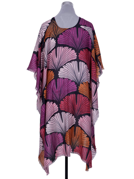 Abstract Merino Wool Travel Cape