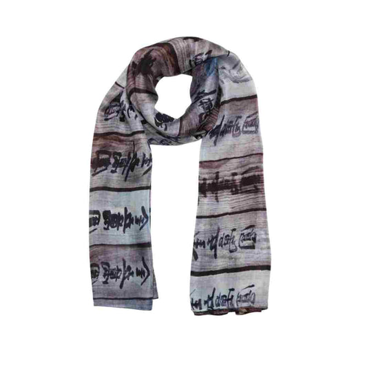 Calligraphy Pure Silk Designer Scarf