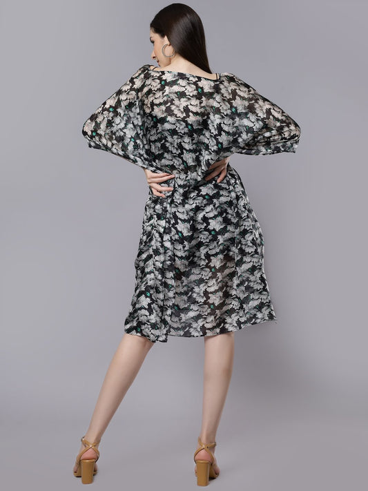 Floral Modal Satin Kaftan