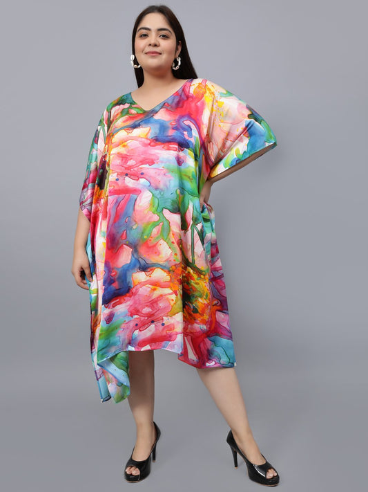 Caftan en crêpe de viscose fleuri