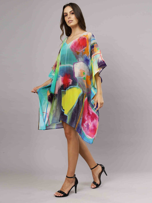 Abstract Viscose Crepe Kaftan