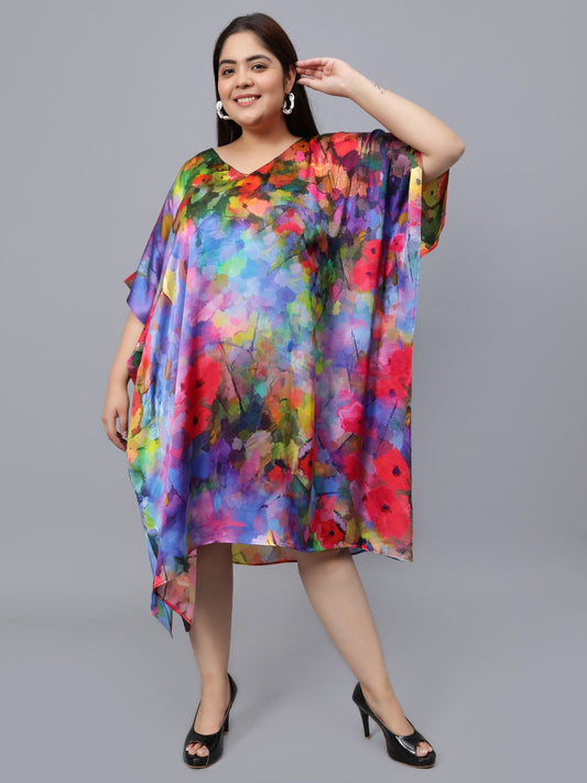 Floral Modal Satin Kaftan