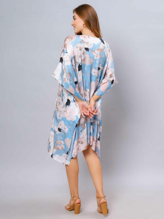 Floral Viscose Crepe Kaftan