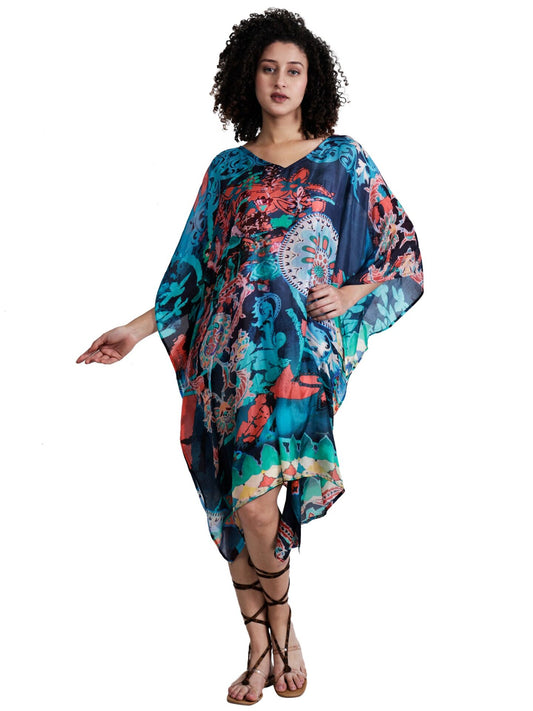 Floral Modal Satin Kaftan