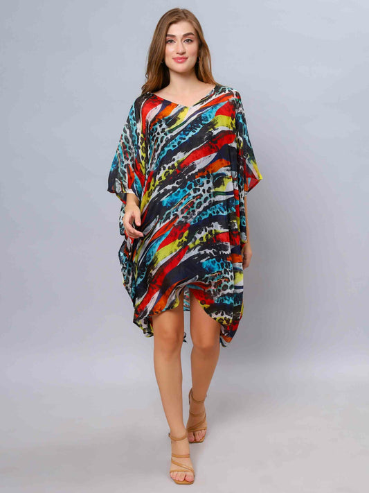 Animal Viscose Crepe Kaftan