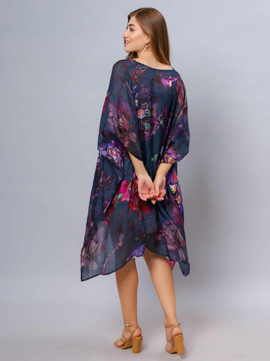 Floral Modal Satin Kaftan