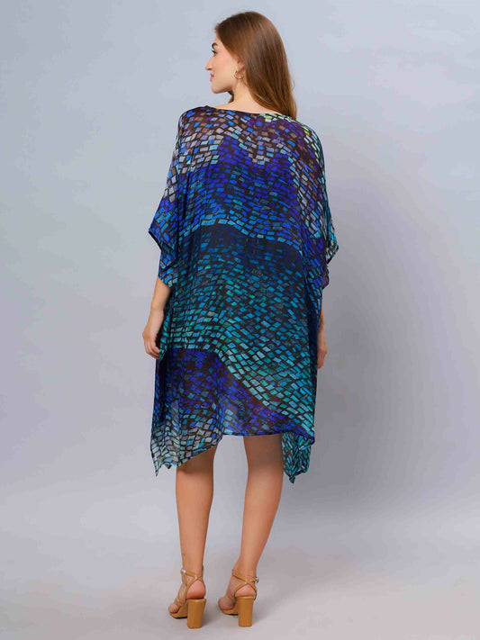 Geometric Modal Satin Kaftan