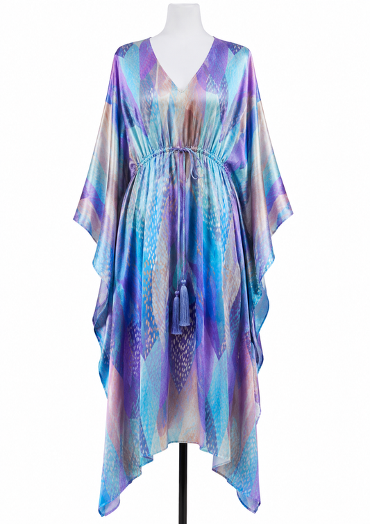 Caftan en satin modal fleuri