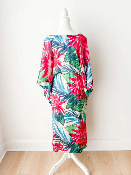 Floral Modal Satin Kaftan