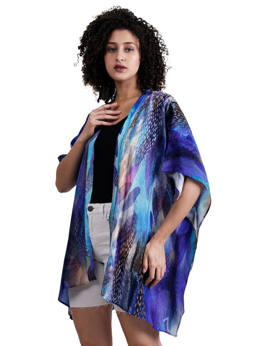 Abstract Art Viscose Crepe Kaftan Cape