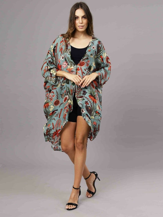 English Floral Modal Kimono