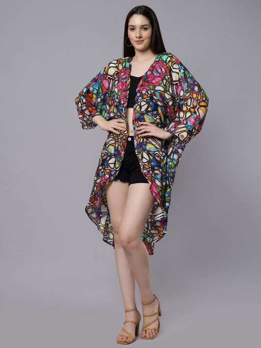 Abstract Pebbles Multicolour Kimono