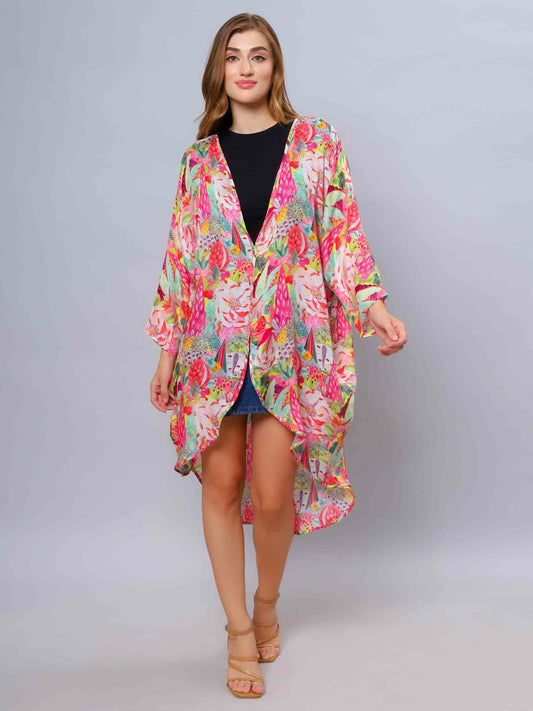 Kimono modal con estampado floral