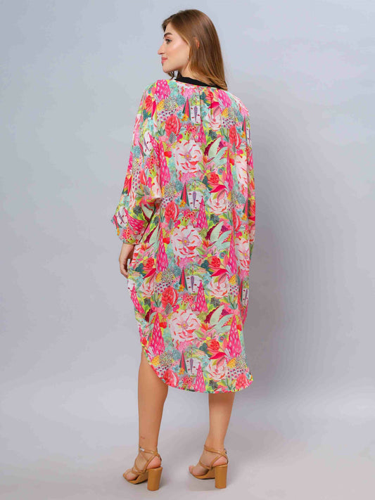 Kimono modal con estampado floral