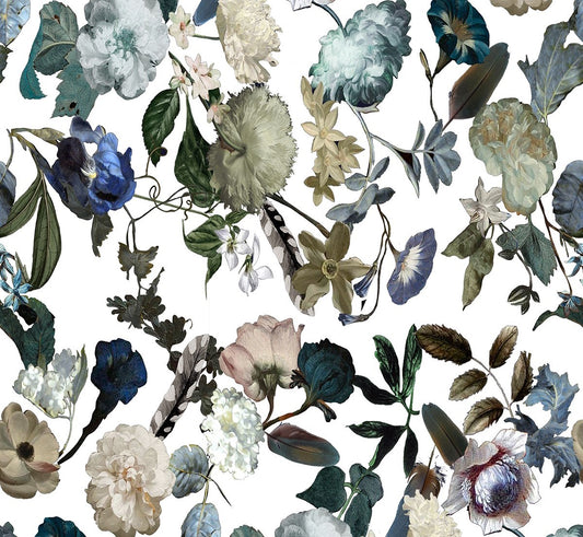 Midnight Botanical Muse Short Kimono – Statement Floral Cotton Velvet Jacket