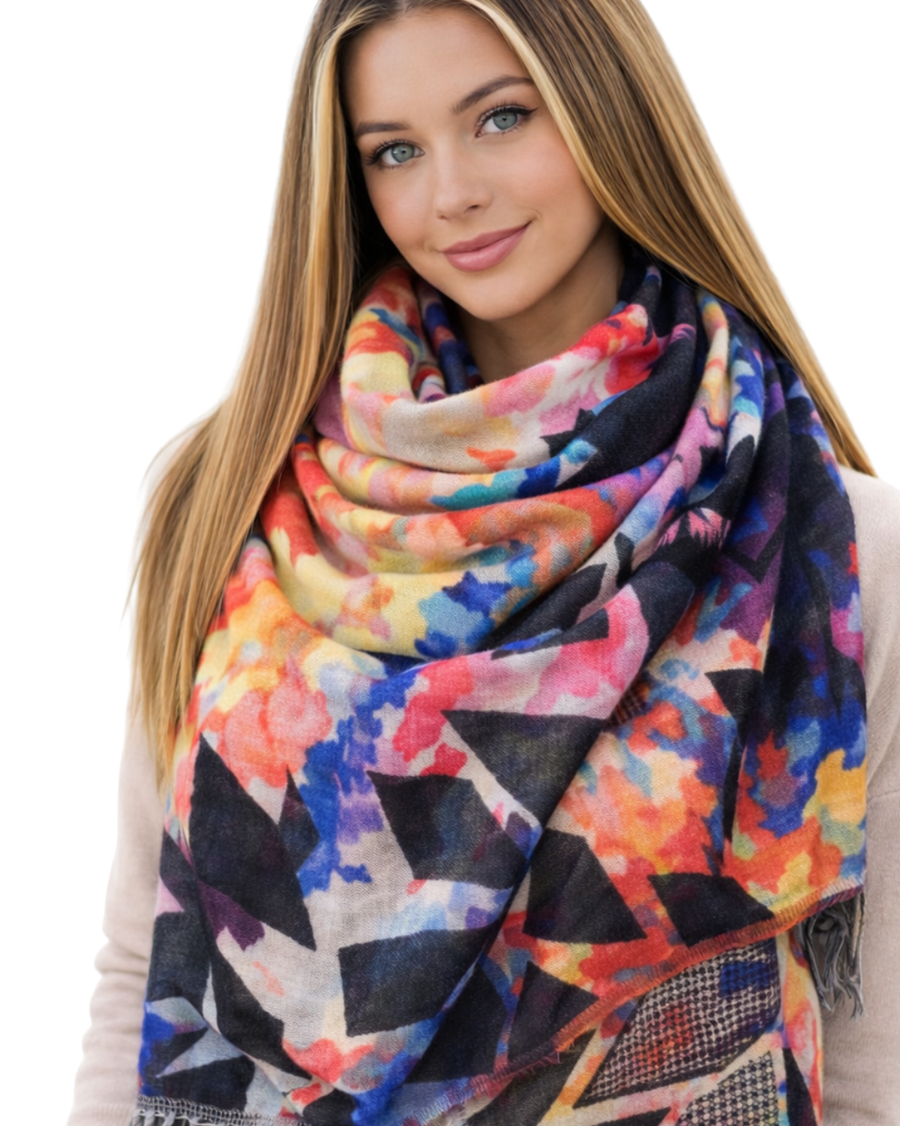 Buy Hand Painted Merino Texture Scarf for women. – Namaskar Australia