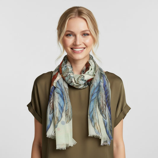 Australian Coastal Fine Merino Silk Designer Scarf