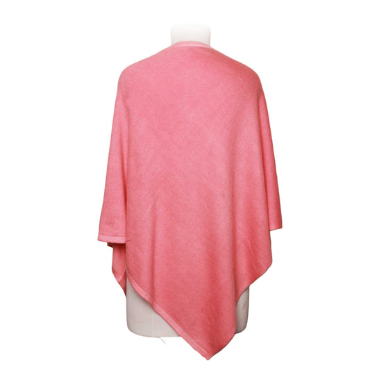 Poncho en laine mélangée à col bateau (rose pastel)